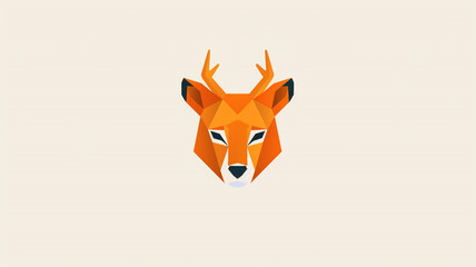 Obraz premium minimalist logo with an animal head in flat vector shape.