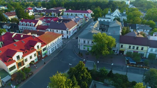 Plac Wolnosci Centrum Biala Podlaska Downtown Aerial View Poland