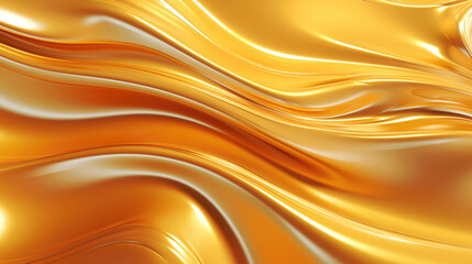 Abstract gold background, golden white metal wavy liquid patterns wallpaper.