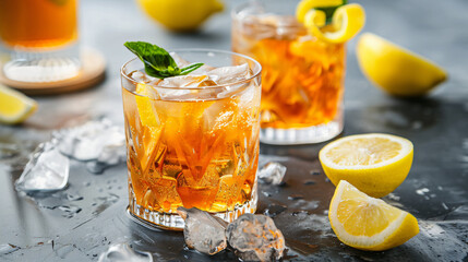 Cocktail with lemon beverage