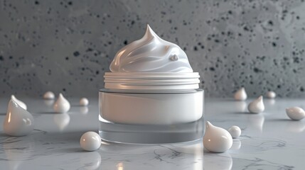 Fototapeta na wymiar Luxurious Oily Skin Cream in Elegant Glass Jar for Professional Skincare Routine