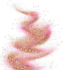 Fototapeta premium Pink Glitter Swirl in Abstract with Sparkling Gold and Brown Hues