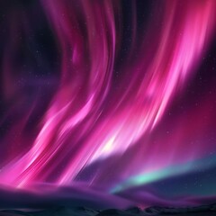 Fototapeta na wymiar Pink Northern Lights Aurora