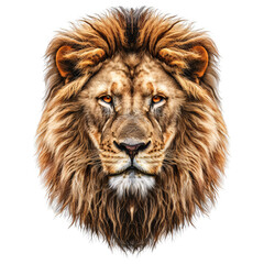 lion head element_hyperrealistic_hyper detailed_isolated on transparent background