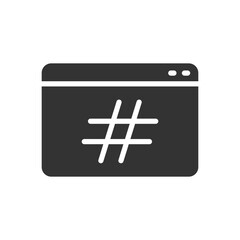 Hashtag glyph vector icon isolated on white background. Hashtag glyph vector icon for web, mobile and ui design