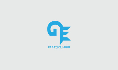 GE QE Abstract initial monogram letter alphabet logo design