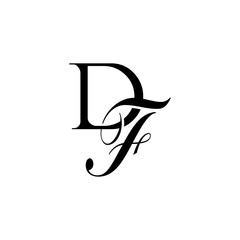 Initial Mixed Letter Logo. Logotype design. Simple Luxury Black Flat Vector DF