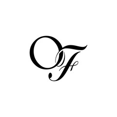 Initial Mixed Letter Logo. Logotype design. Simple Luxury Black Flat Vector OF