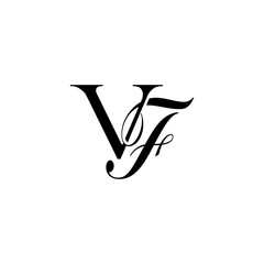 Initial Mixed Letter Logo. Logotype design. Simple Luxury Black Flat Vector VF