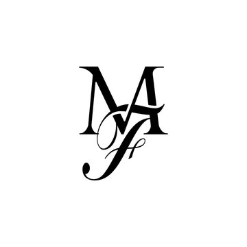 Initial Mixed Letter Logo. Logotype design. Simple Luxury Black Flat Vector MF