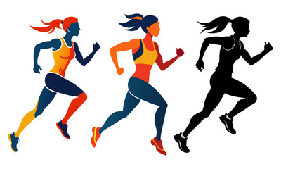 Set of runner illustration vector