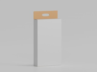 Hanging box 3d illustration with white background 