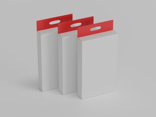 Hanging box 3d illustration with white background 