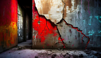 crack color of a wall, highlighting the artistic potential of urban landscapes