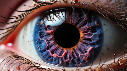 Scientific 3D render of a human eye with detailed anatomy - obrazy, fototapety, plakaty