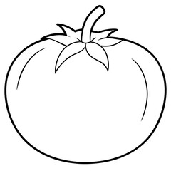 tomato line art vector. Kid's coloring book page design
