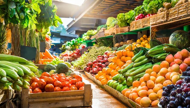 Generated image of fruit market