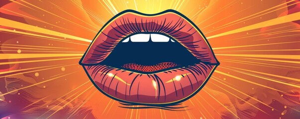 Cartoon mouth speaking, bright background, symbolizing free speech and right to expression