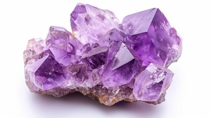 Fototapeta premium Macro shot of a crystal stone featuring rough purple amethyst quartz crystals