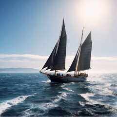 sailing boat at sunset