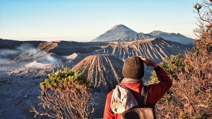 someone sees the beauty of Mount Bromo