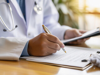 Doctor Reviewing Medical Documents