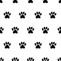 Seamless pattern paw pet , dog or cat footprint texture, animal background.Can be used in textile industry, paper, background, scrapbooking.Vector. - 783838771