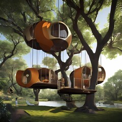 Hanging tree houses