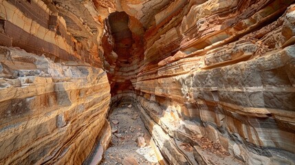 A stunning natural display of multi-colored sandstone layers - obrazy, fototapety, plakaty