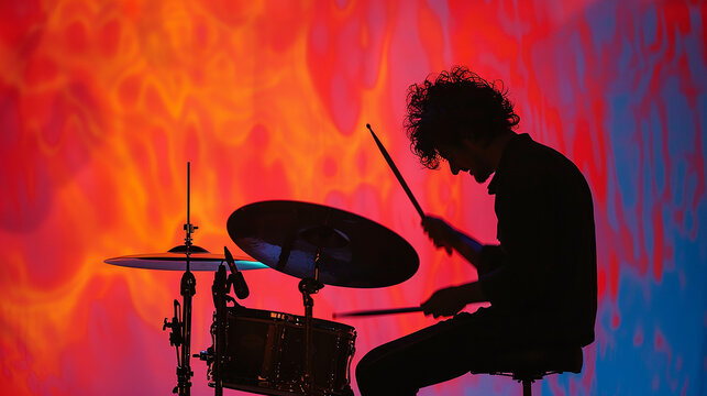 silhueta de baterista 