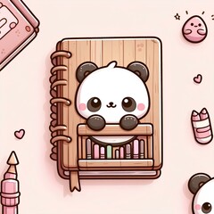 "Whimsical Panda's Library Haven"