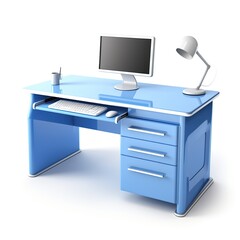 Computer desk skyblue