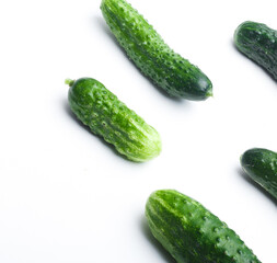 cucumbers on a white background