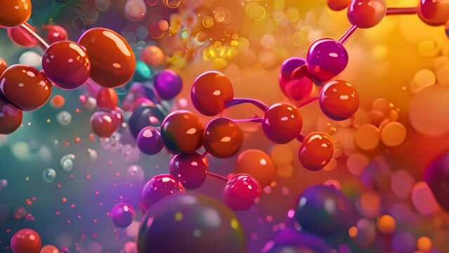 A detailed illustration of a molecule of Vitamin , with a vibrant, abstract background