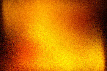 Color gradient dark grainy background, gold orange yellow abstract on black, noise texture effect