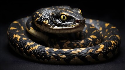 Obraz premium close up of a black and yellow snake