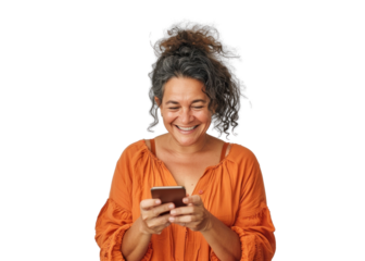 Smiling Central American Woman With Phone