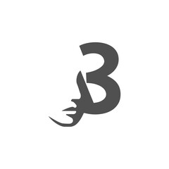 the logo consists of the number 3 and face. Abstract motive, Fill and elegant.