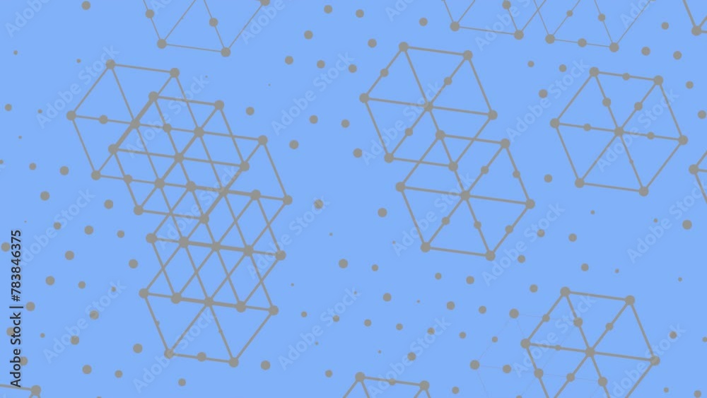 Poster abstract geometric background with hexagonal patterns and dots on blue