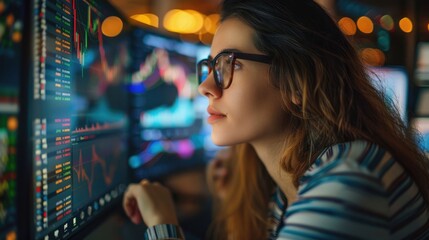 female professional data analyst Stock market account management