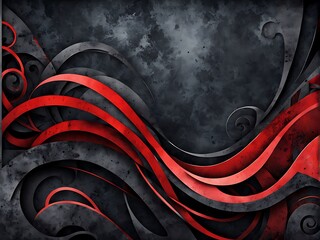  Black and red grunge abstract swirl corporate background design. Geometry design  - obrazy, fototapety, plakaty