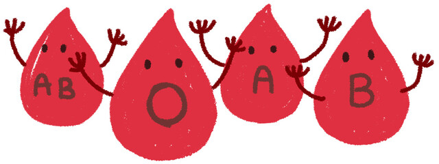 Blood group in the form of a drop of blood. Blood test.