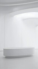 Elegant Architectural Minimalist Concrete Building with Open Courtyard for Exhibiting and Showcasing