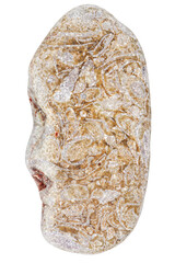 Top view of single brown pebble