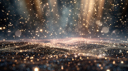 Fantasy magic rain of sparkling glittery particle