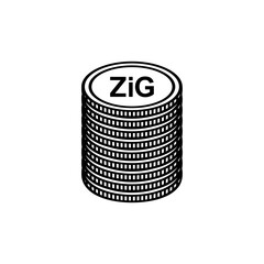 New Zimbabwe Currency Symbol, The Zimbabwe Gold Icon, ZiG Sign. Vector Illustration