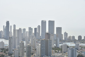 Fototapeta na wymiar Edificios en la ciudad de Cartagena de Indias, Colombia.
