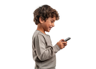 Fototapeta premium Young Boy with Phone Happy Smile