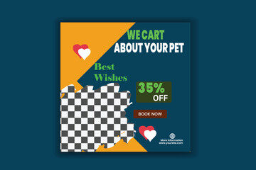 Web Flyer template with adopt pet