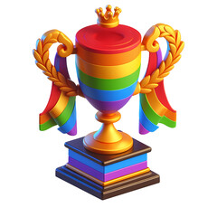 3d illustration of pride trophy. Realistic 3d high quality isolated render